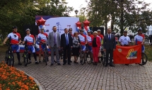 Старт велопробега Москва-Сочи, приуроченного к 15-летию ОАО «РЖД»